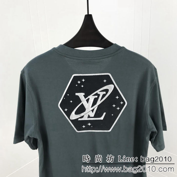 LV路易威登 銀河星空限量款 19SS早春新款 3D植絨印花LOGO短袖 情侶款 ydi1566